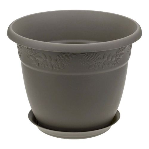 Кашпо Рябина 22 с/п французский серый 3,6л (М пласт)