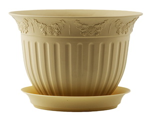 Кашпо Виноград 22 с/п 2,25л кремовый (Техпласт)