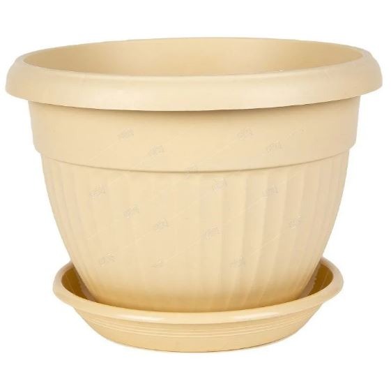 Кашпо Флора 20 с/п 2,6л бежевый (Техпласт)