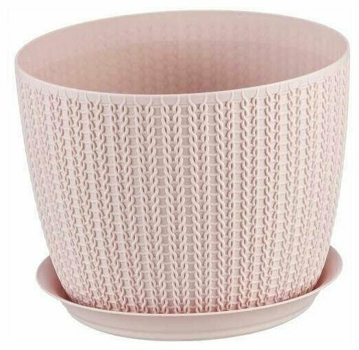 Кашпо Вязание 21 с/п 4,5л чайная роза (М Пласт)
