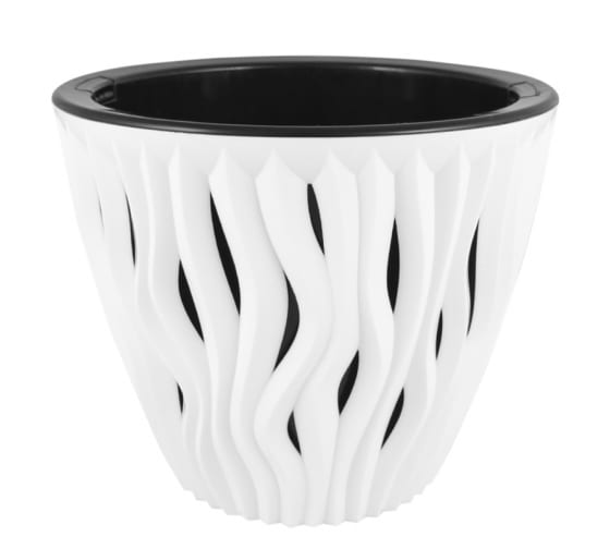 Кашпо Вдохновение 1,6л белый-черный КШ-5400 (ВМС)