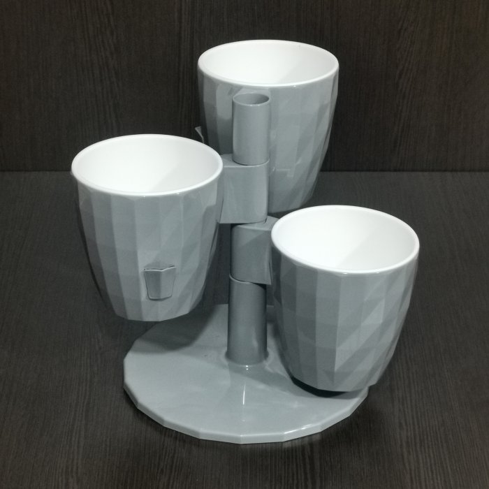 Кашпо Каскад RUBY Трио Серый жемчуг 1л КШ-9738 (ВМС)