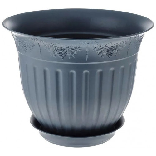 Кашпо Виноград 29 с/п 6л антрацит (Техпласт)