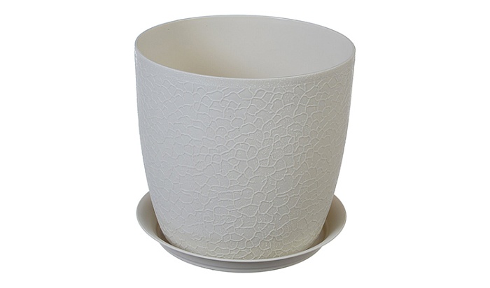 Кашпо Верона 14 с/п белый ротанг М3095 (М пласт) 