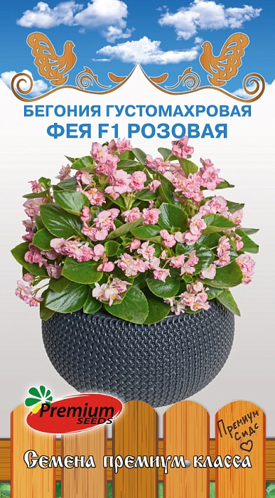 Бегония Фея Розовая густомахровая F1 5шт ц/п (ПрСидс) 