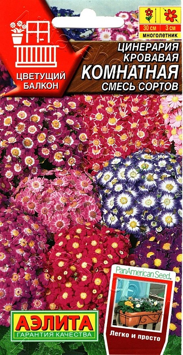 Цинерария Комнатная, смесь 30шт ц/п (Аэлита)