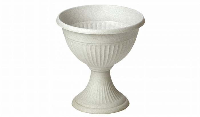 Кашпо Ливия 37 мрамор низкий с ножкой М3207 (М пласт) 