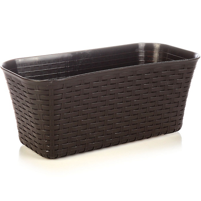 Ящик балконный Ротанг с/п 40 коричневый (М пласт) М3225