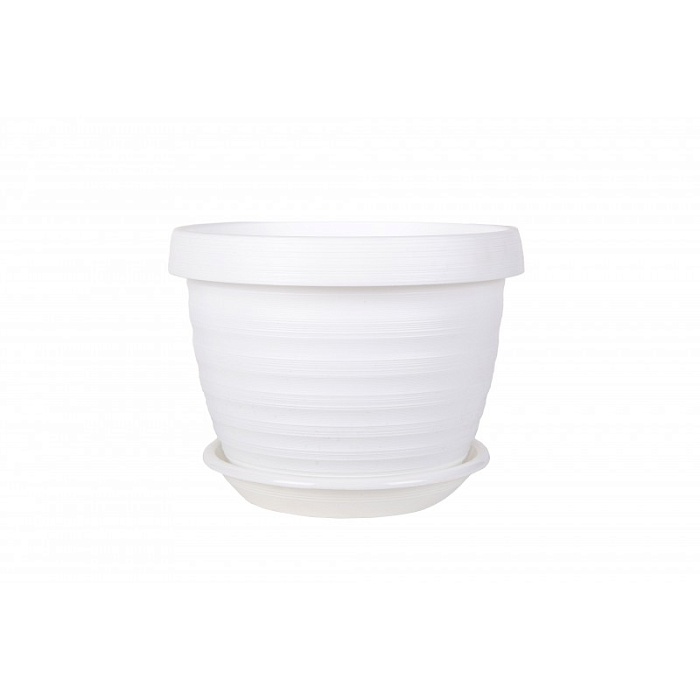 Кашпо Толедо 24 4,5л с/п белый (Техпласт)