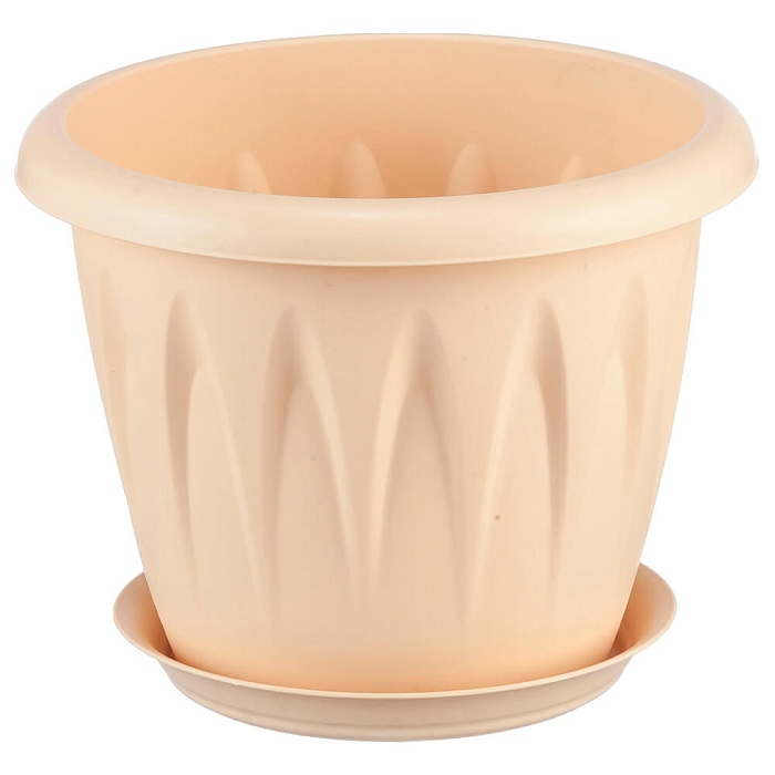 Кашпо Алиция 14 с/п 1,0л белая глина М3064 (М пласт) 