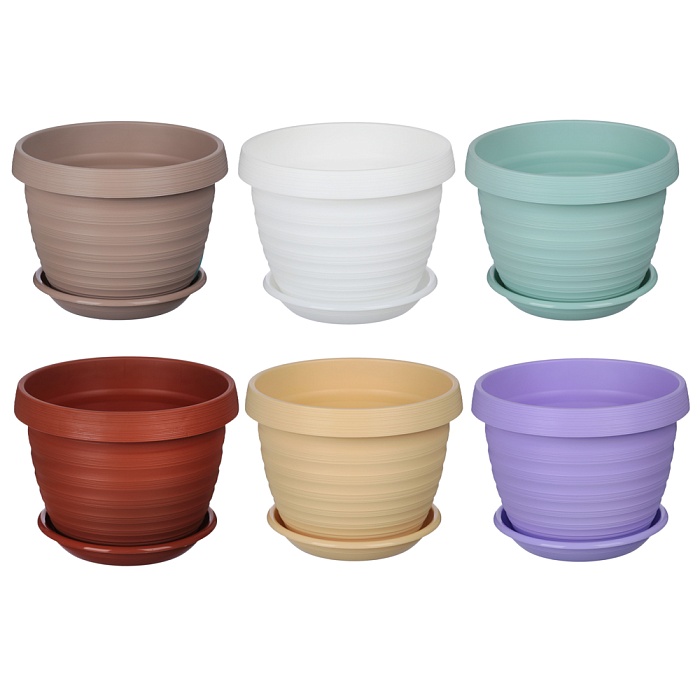 Кашпо Толедо 17 2л с/п белый (Техпласт)