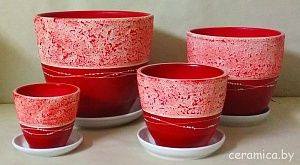 Горшок керамич Фактура красная 0,4л (Беларусь)