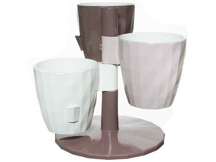 Кашпо Каскад RUBY Трио Белый/Мокко/Беж-Роз 1л КШ-5080 (ВМС)