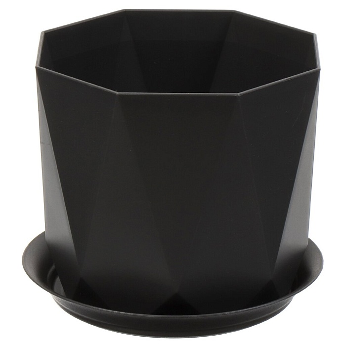 Кашпо Призма 13 с/п 1л графит М3137 (М пласт)