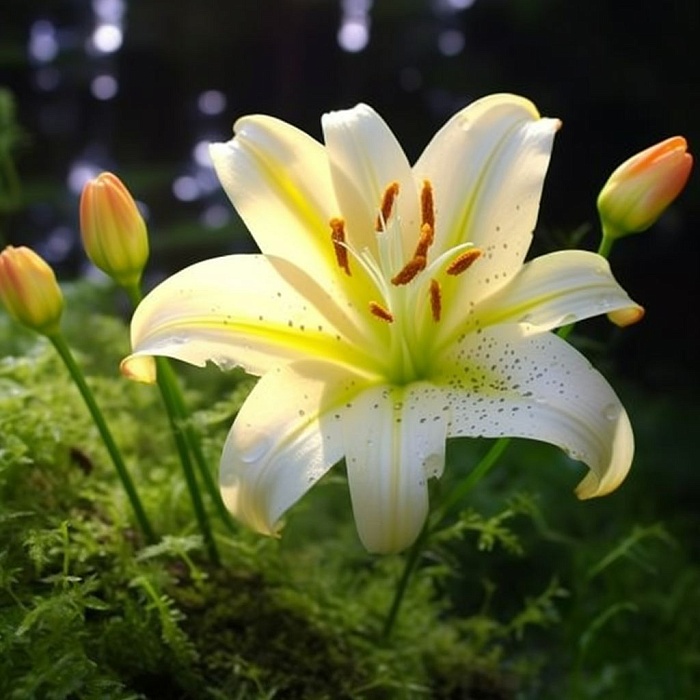 Лилия Уайт Твинкл 12/14 1шт (КолЛайн) 5шт/уп