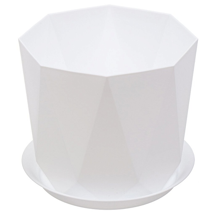 Кашпо Призма 17,5 с/п 2,6л белый М3138 (М пласт)