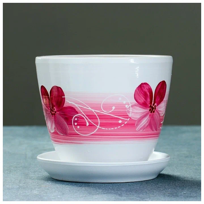 Горшок керамич Орхидея белая 2,5л (Беларусь)