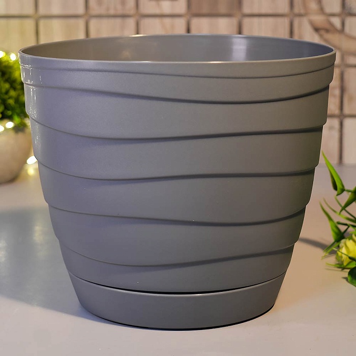 Кашпо Бриз с/п 2,7л серый (Радиан)