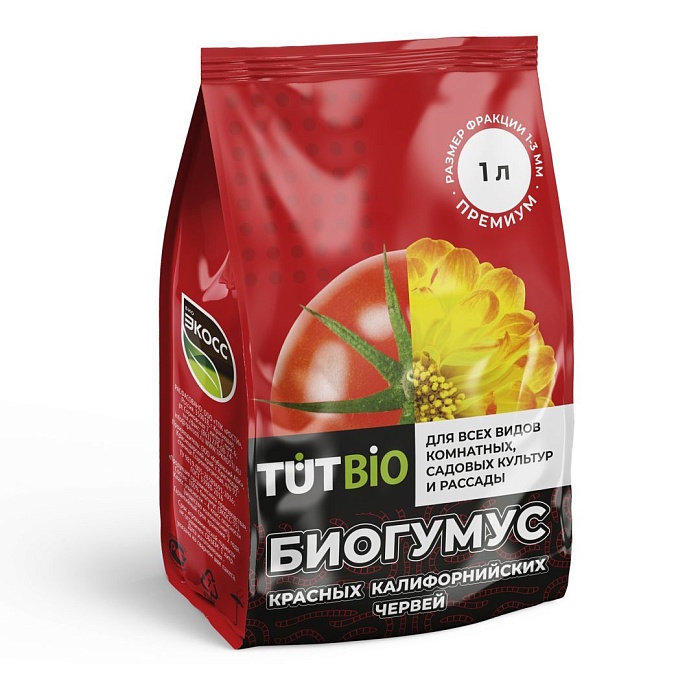 Биогумус 1л гранулы ЭКОСС-35 (Летто) TUT хороший урожай 5/15