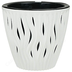 Кашпо Вдохновение 3л белый-черный КШ-5418 (ВМС)