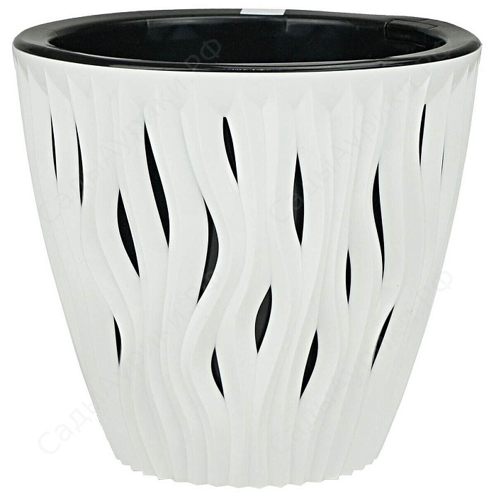 Кашпо Вдохновение 3л белый-черный КШ-5418 (ВМС)