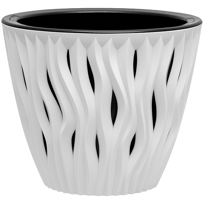 Кашпо Вдохновение 4,5л белый/черный КШ-7932 (ВМС)