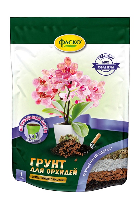 Грунт Цветочное счастье для Орхидеи 2,5л (Фаско) 5/15